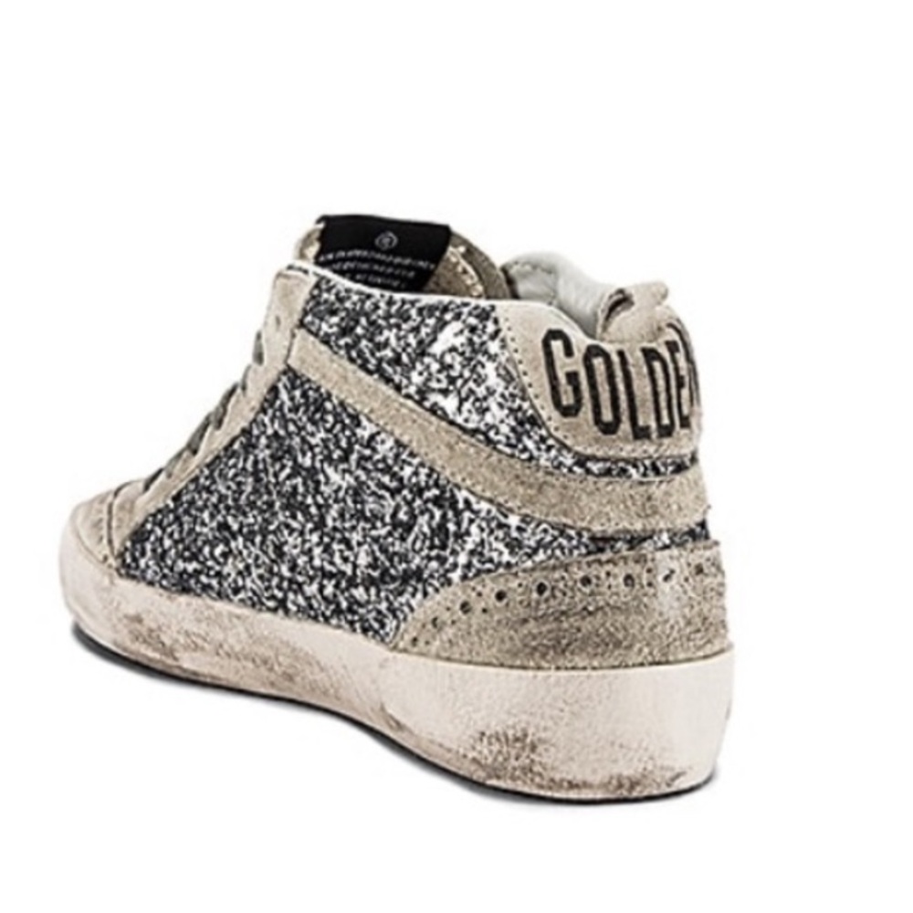 Golden goose women’s mid stars silver grey glitter 39 eu 9 tennis shoe sneaker - Picture 15 of 15